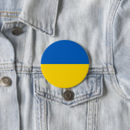 Oekraïense vlag ronde button 7,6 cm