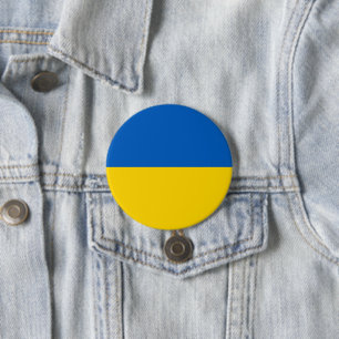 Oekraïense vlag ronde button 7,6 cm