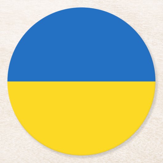 Oekraïense vlag ronde kartonnen onderzetter (Voorkant)