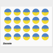 Oekraïense vlag ronde sticker (Vel)
