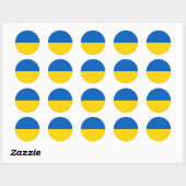 Oekraïense vlag ronde sticker (Vel)