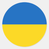Oekraïense vlag ronde sticker (Voorkant)