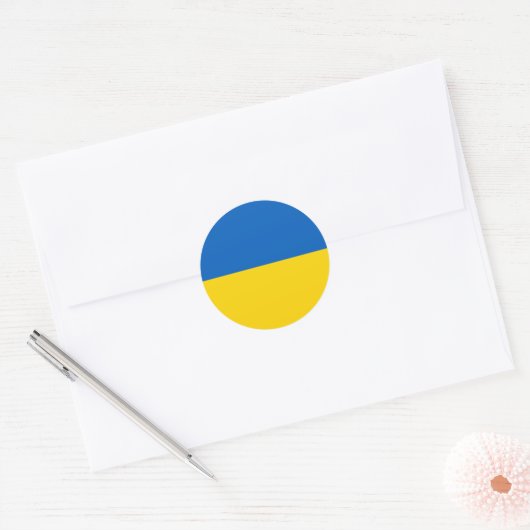 Oekraïense vlag ronde sticker (Envelop)