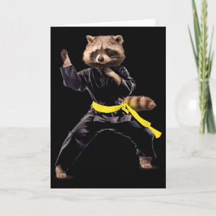 Oekraïense Vlag Schattige Kungfu Wasbeer Kaart