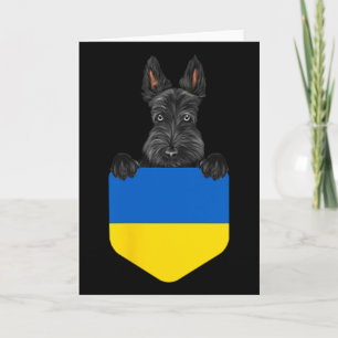 Oekraïense vlag Schotse terriër hond in zak Kaart