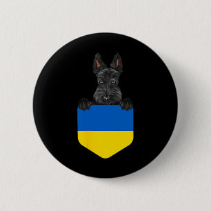 Oekraïense vlag Schotse Terrier-hond in zak Ronde Button 5,7 Cm