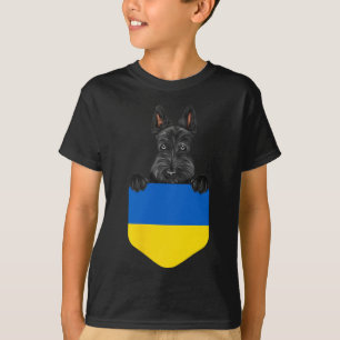 Oekraïense vlag Schotse Terrier-hond in zak T-shirt