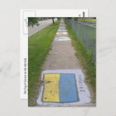 Oekraïense vlag Sidewalk Art Briefkaart (Voorkant / Achterkant)