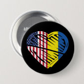 Oekraïense vlag Solidariteit VS Amerikaanse vlag H Ronde Button 7,6 Cm (Voorkant /achterkant)