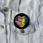 Oekraïense vlag Solidariteit VS Amerikaanse vlag H Ronde Button 7,6 Cm (In situ)