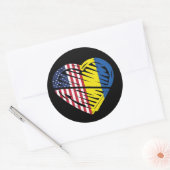 Oekraïense vlag Solidariteit VS Amerikaanse vlag H Ronde Sticker (Envelop)