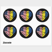Oekraïense vlag Solidariteit VS Amerikaanse vlag H Ronde Sticker (Vel)