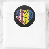 Oekraïense vlag Solidariteit VS Amerikaanse vlag H Ronde Sticker (Tas)