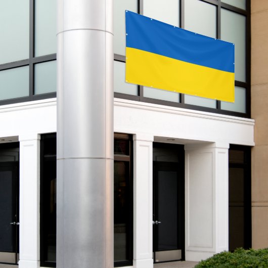 Oekraïense vlag spandoek (Buitenkant Gebouw)