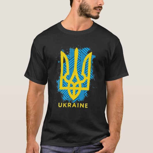 Oekraïense vlag steun ik met Oekraïense munt . T-shirt (Voorkant)