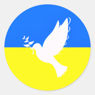 Oekraïense Vlag Sticker Duif van de Vrede Vrijheid