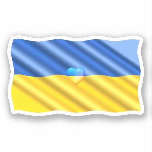 Oekraïense vlag - Sticker hart - vrijheid (Voorkant)