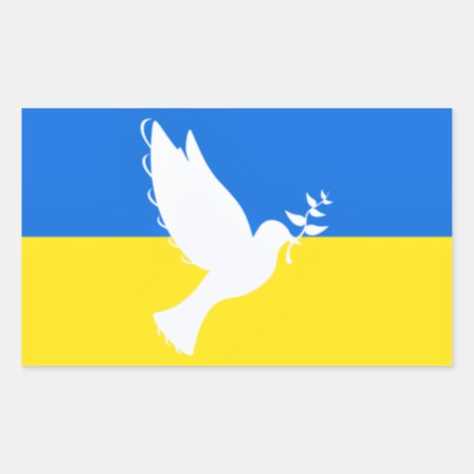 Oekraïense vlag Stickers Peace Dove steunen vrijhe (Voorkant)