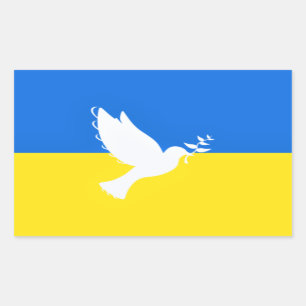 Oekraïense vlag Stickers Peace Dove steunen vrijhe
