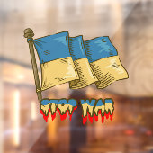 Oekraïense vlag: Stop de oorlog Raamsticker (Vel 2)