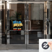 Oekraïense vlag: Stop de oorlog Raamsticker (Kantoordeur)