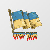 Oekraïense vlag: Stop de oorlog Raamsticker (Vel)