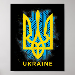 Oekraïense Vlag Symbool Liefde Vrede En Veel Geluk Poster