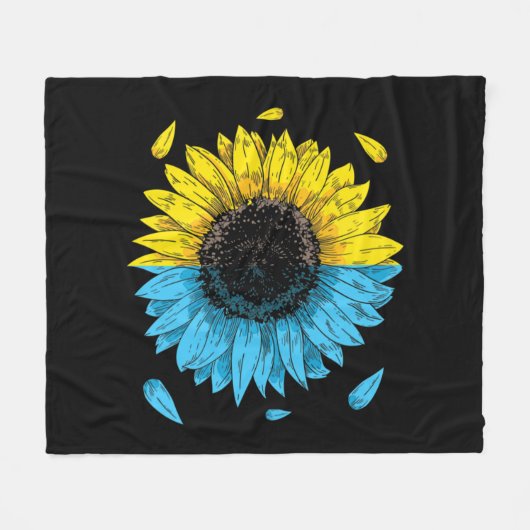 Oekraïense vlag - symbool Tryzub Love steunt Oekra Fleece Deken (Voorkant (Horizontaal))