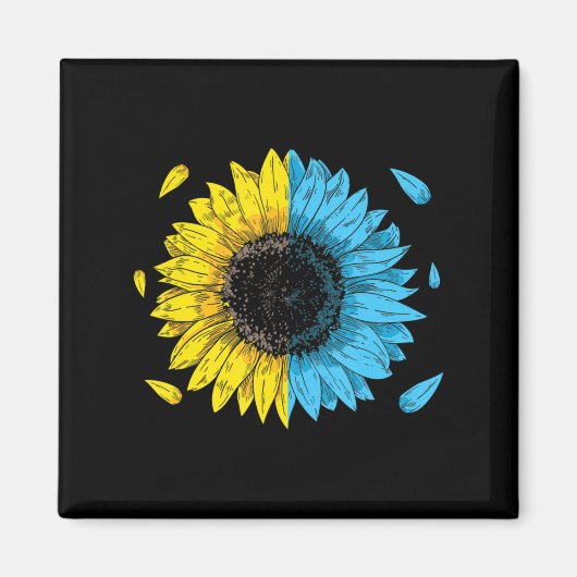 Oekraïense vlag - symbool Tryzub Love steunt Oekra Magneet (Voorkant)