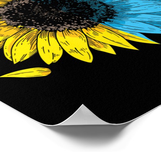 Oekraïense vlag - symbool Tryzub Love steunt Oekra Poster (Hoek)