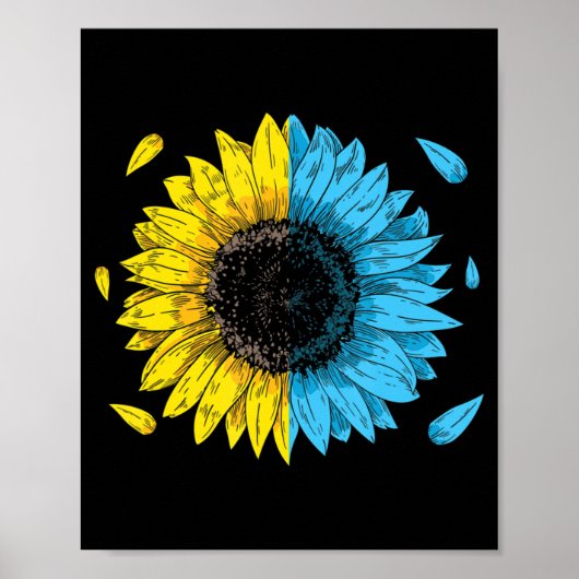 Oekraïense vlag - symbool Tryzub Love steunt Oekra Poster (Voorkant)