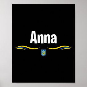 Oekraïense Vlag T Oekraïense Verjaardag Naam Anna  Poster