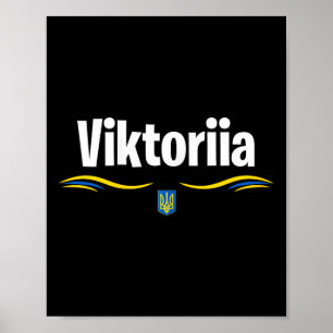 Oekraïense Vlag T Oekraïense Verjaardag Naam Vikto Poster