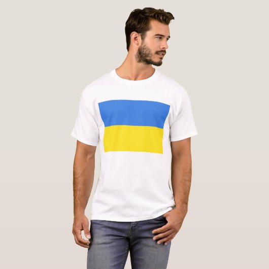 Oekraïense vlag T-shirt ondersteunen Oekraïense vr (Voorkant volledig)