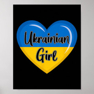 Oekraïense vlag t-shirt voor vrouwen Oekraïense me Poster