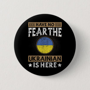 Oekraïense vlag Trotse Oekraïners Mannen en Vrouwe Ronde Button 5,7 Cm