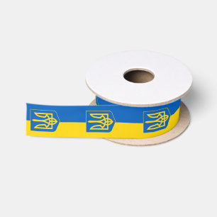 Oekraïense vlag, Tryzub & Oekraïne, vakantie / spo Satijnen Lint