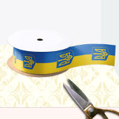 Oekraïense vlag, Tryzub & Oekraïne, vakantie/sport Satijnen Lint