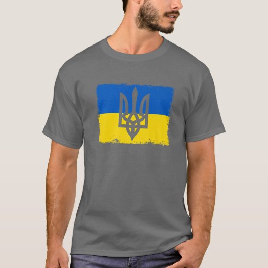 Oekraïense vlag Tryzub Trident T-shirt (Voorkant)