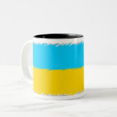 Oekraïense vlag tweekleurige koffiemok (Voorkant links)