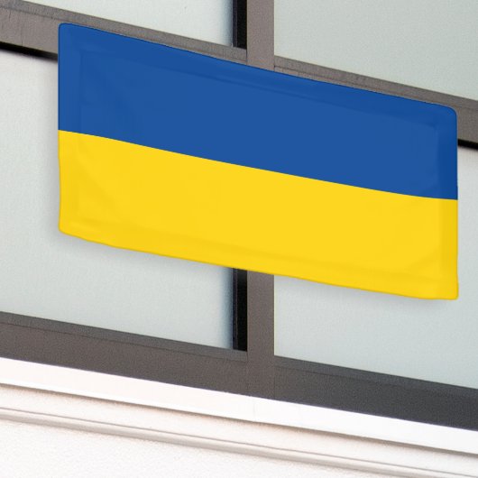 Oekraïense vlag van Oekraïne aangepaste banner tek (Buitenkant Gebouw)
