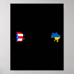 Oekraïense vlag van Puerto Rico - Oekraïne Puerto  Poster