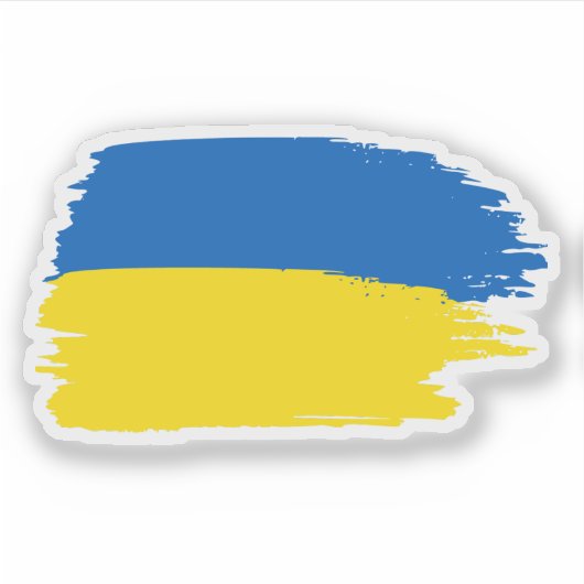 Oekraïense vlag verf textuur sticker (Voorkant)