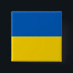Oekraïense vlag vierkante button 5,1 cm<br><div class="desc">Oekraïense vlag</div>