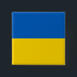 Oekraïense vlag vierkante button 5,1 cm<br><div class="desc">Oekraïense vlag</div>