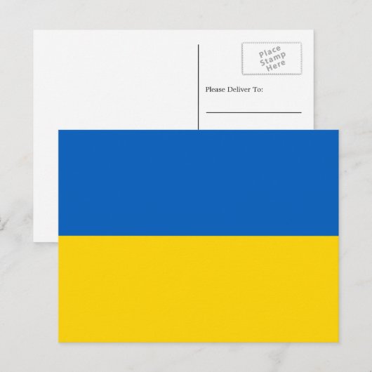 Oekraïense vlag, vlag van Oekraïne Briefkaart (Voorkant / Achterkant)