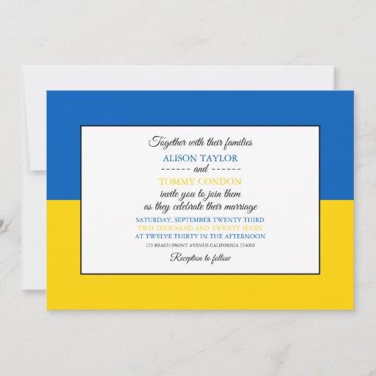 Oekraïense vlag, vlag van Oekraïne bruiloft Kaart (Voorkant)