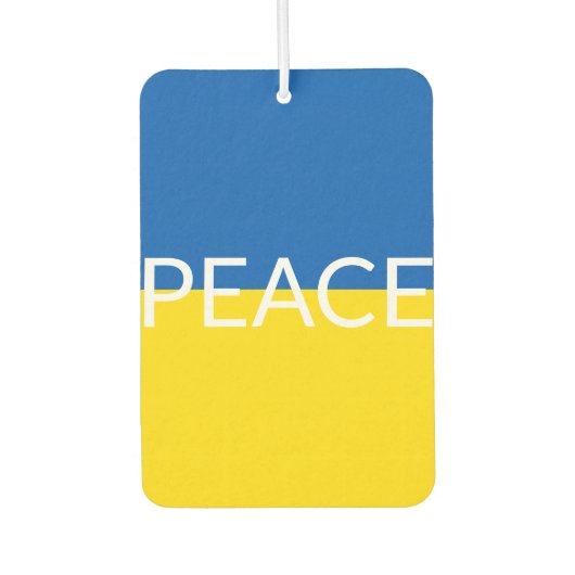 Oekraïense vlag voor blauwe gele aangepaste tekst luchtverfrisser (Voorkant)