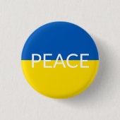 Oekraïense vlag voor blauwe gele aangepaste tekst ronde button 3,2 cm (Voorkant)