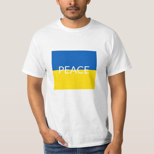 Oekraïense vlag voor blauwe gele aangepaste tekst t-shirt (Voorkant)